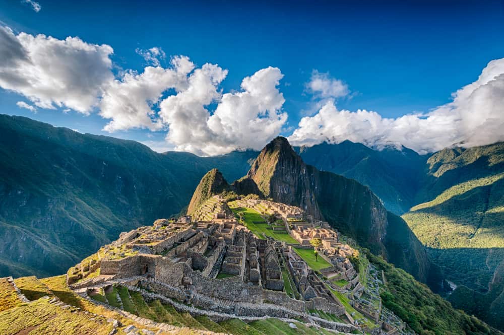 Machu Picchu an over view above the lost city, Peru. South America