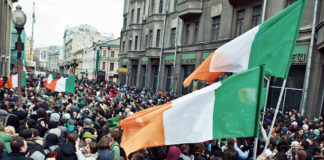 St. Patrick's Day parade in Moscow