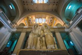 Colossal Statue of Amenhotep III and Tiye at The Egyptian Museum