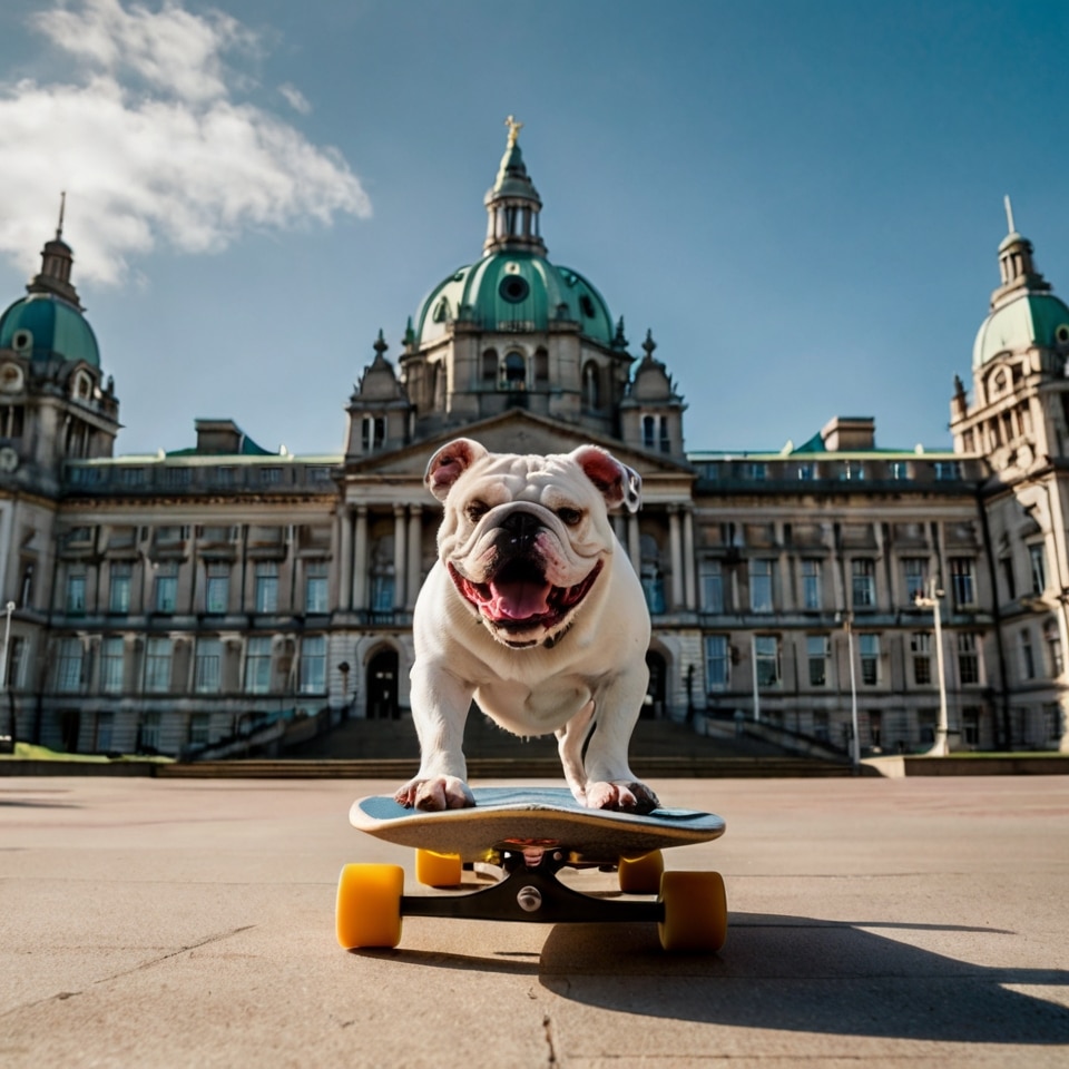 skateboard dog