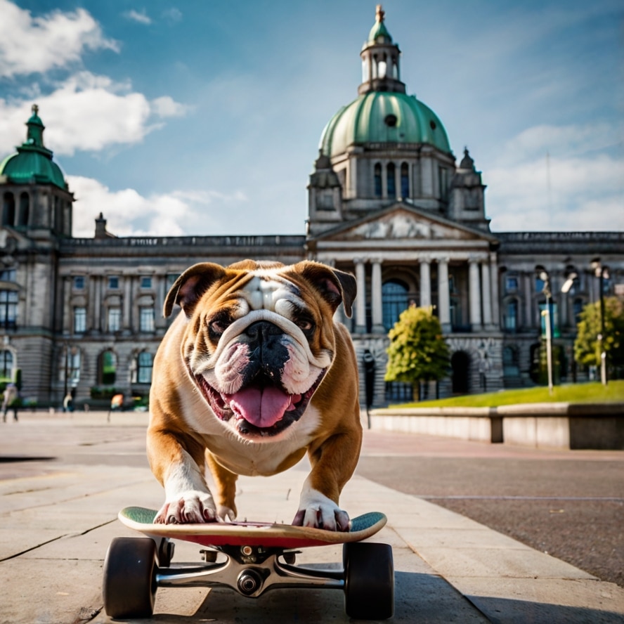 skateboard dog