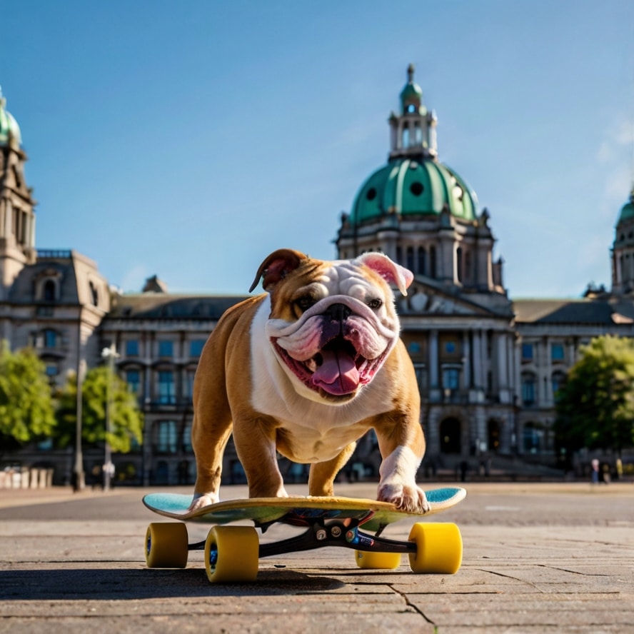 skateboard dog