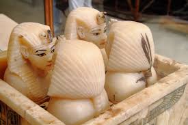 Tutankhamun's Canopic Jars at the Egyptian Museum in Cairo