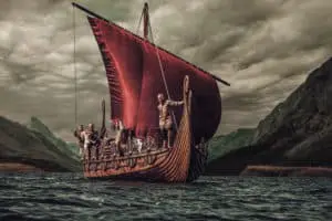 Viking History-Vikings on a ship