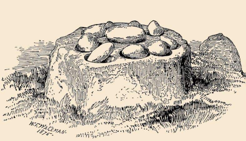 illustration of Irish cursing stone by William Wakeman, 1875
