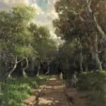 A Country Lane with Figures by James Humbert Craig
