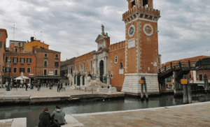 The exterior of the Venetian Arsenal in Venice 