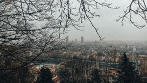 The beautiful skyline of Lyon, France