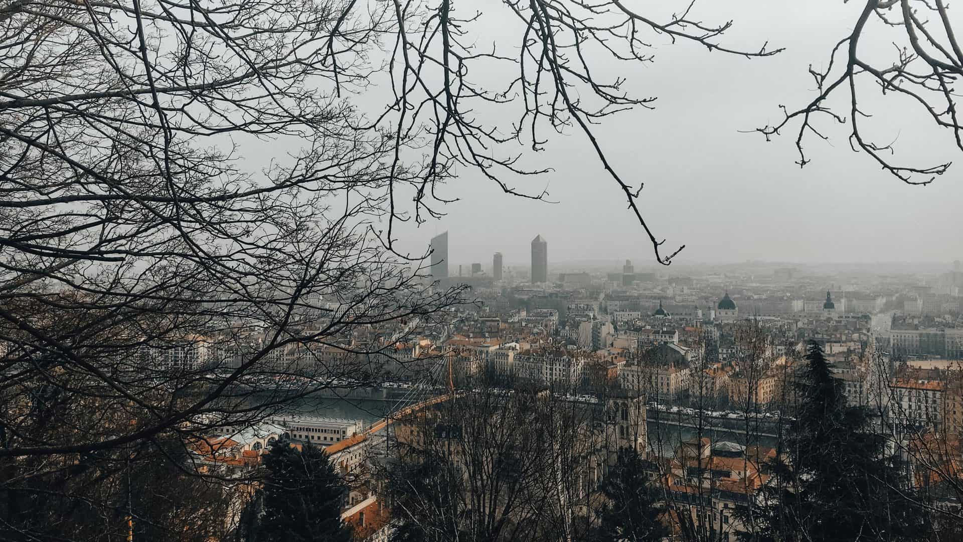 The beautiful skyline of Lyon, France