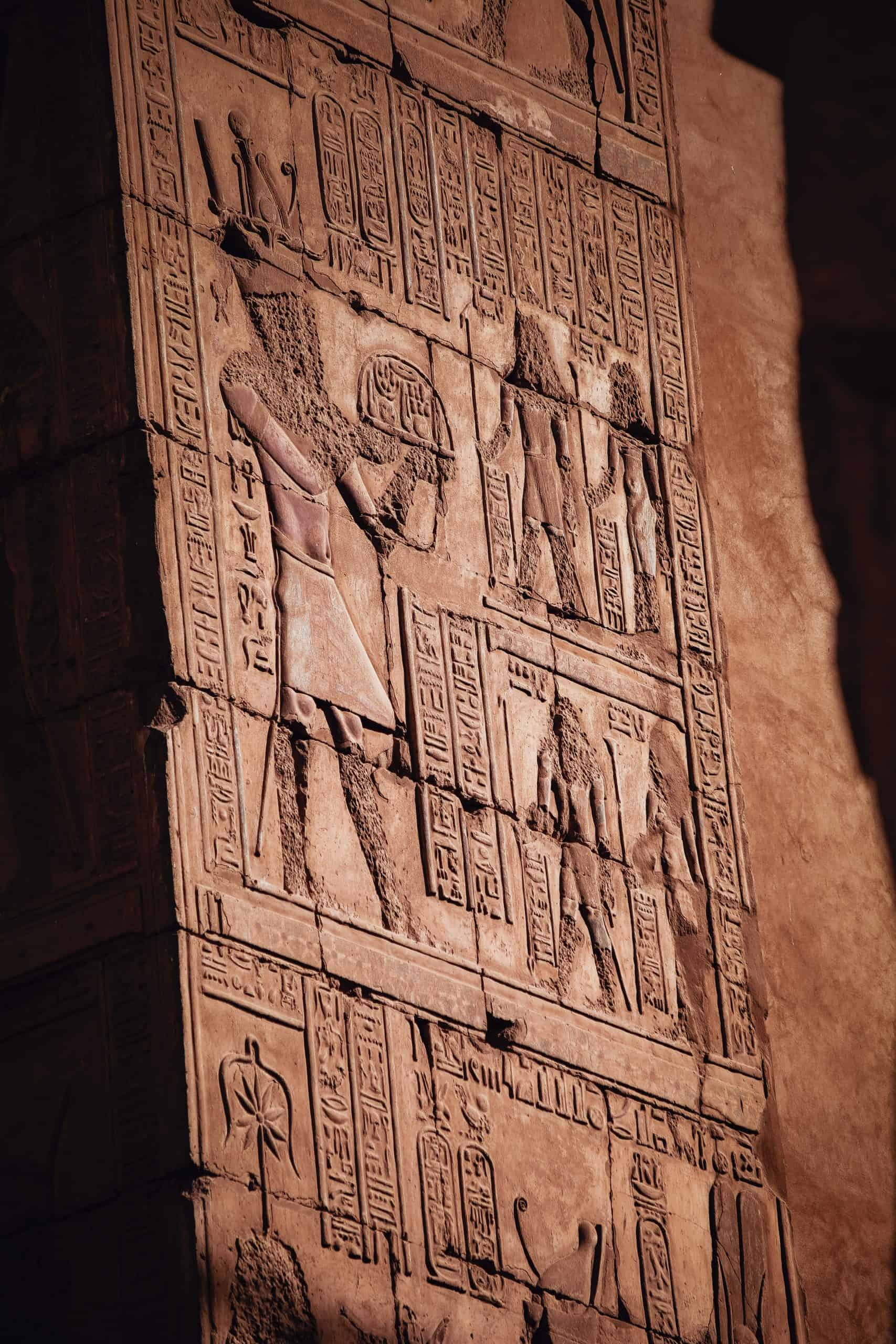 hieroglyphs in Karnak Temple, Luxor, Egypt