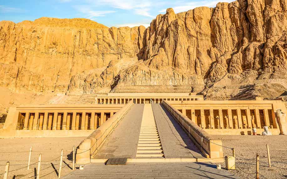 An image of the front of the Temple of Queen Hatshepsut