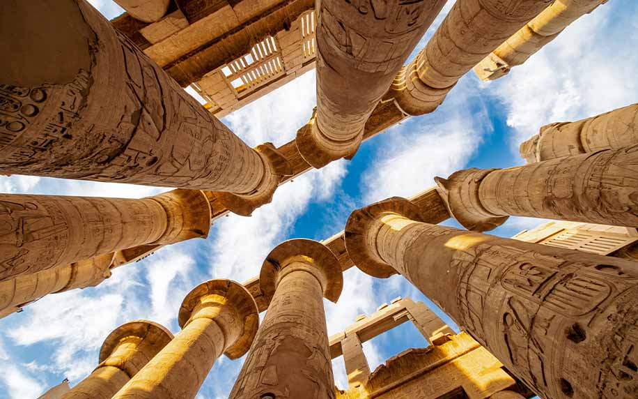 pillars in the city of Luxor. stay in top hotels in luxor to see these beautiful sights