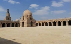 a shot of the full expanse of the Ibn Tulun mosque