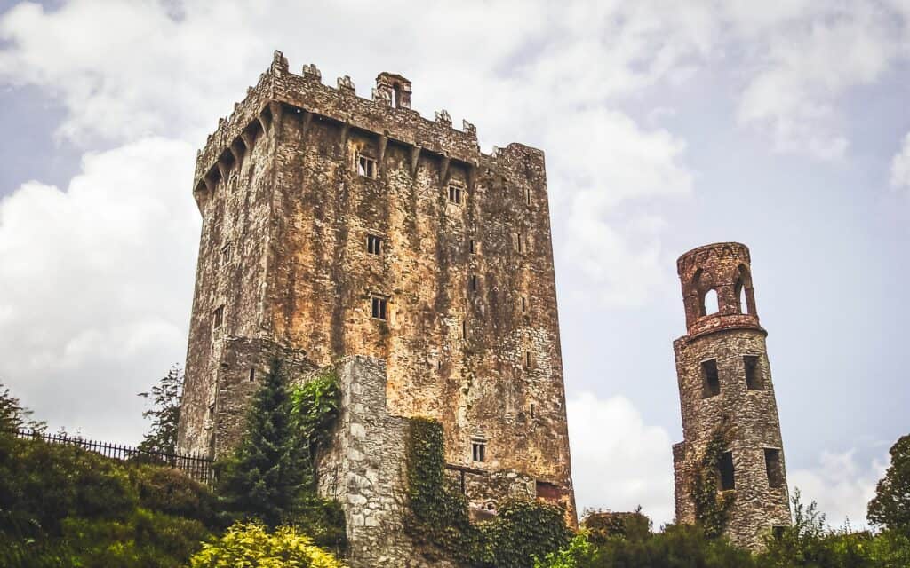 Blarney Castle and round tower, home to the Blarney Stone of myth and legend, in County Cork (Aug., 2008).
