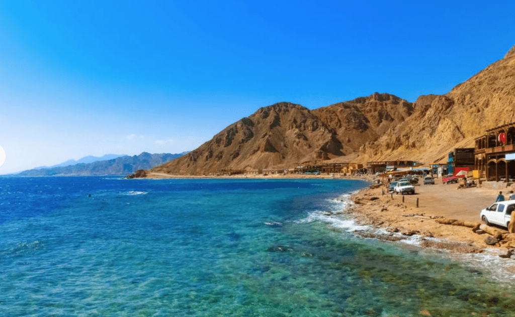 Aerial view of Dahab the tourist town