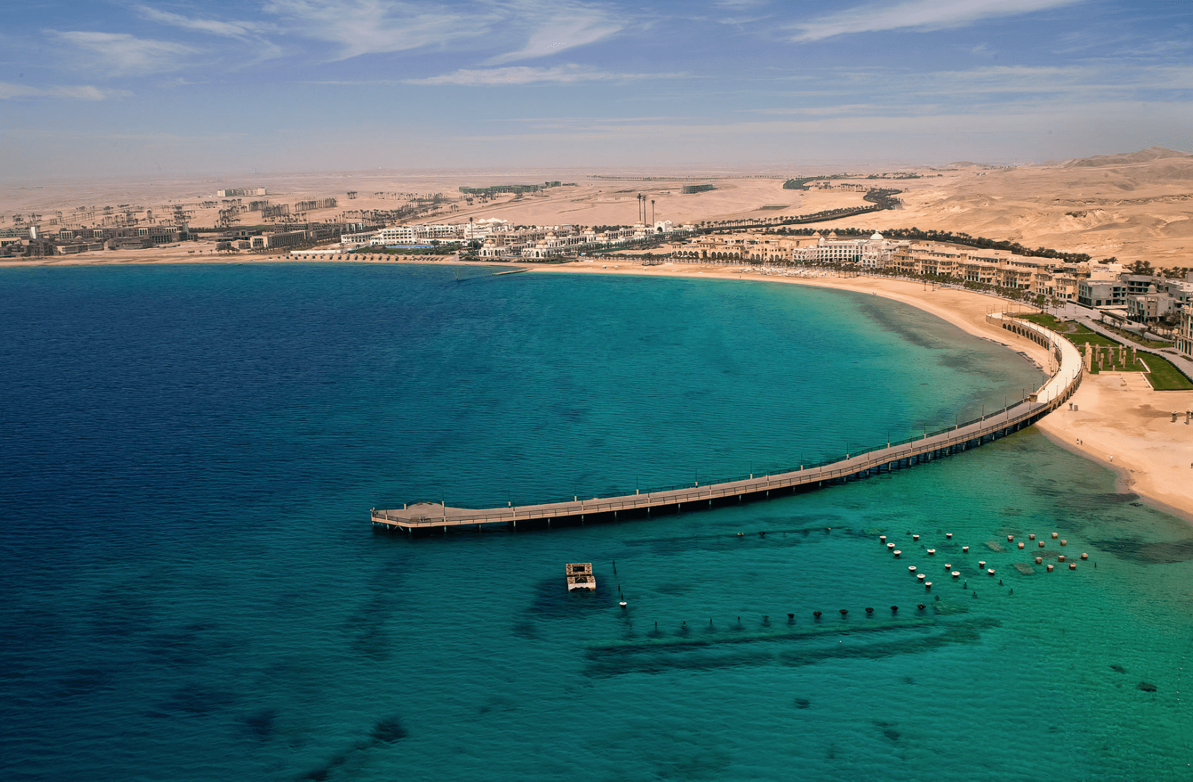 Aerial view of Sahl Hashish on the Red Sea