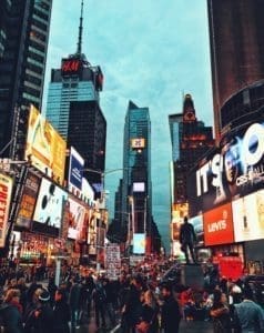 The billboards light up Times Square 24/7 in New York City