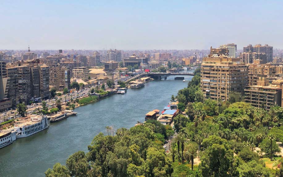 River Nile in Cairo gardens in cairo