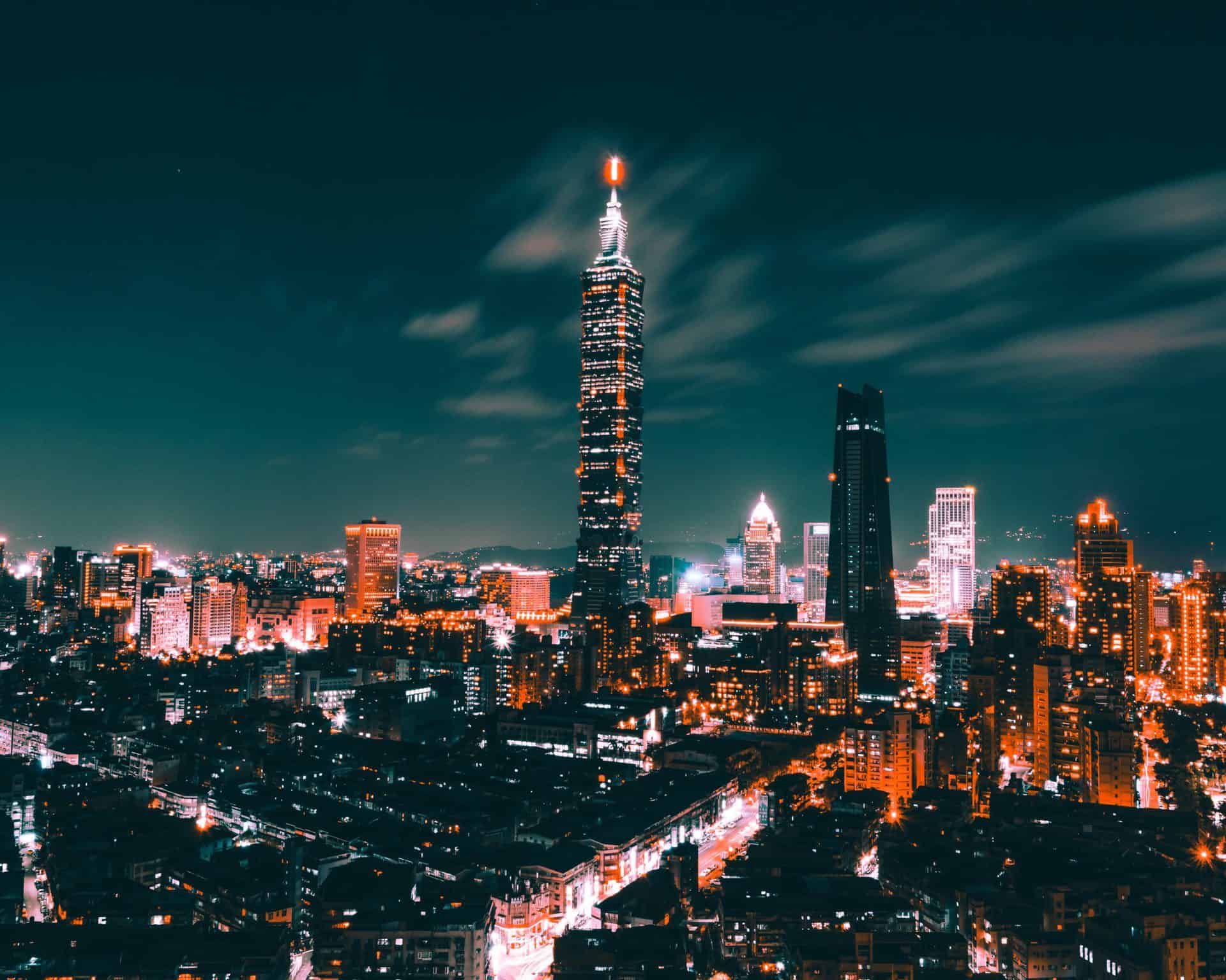 Cityscape of Taiwan at night