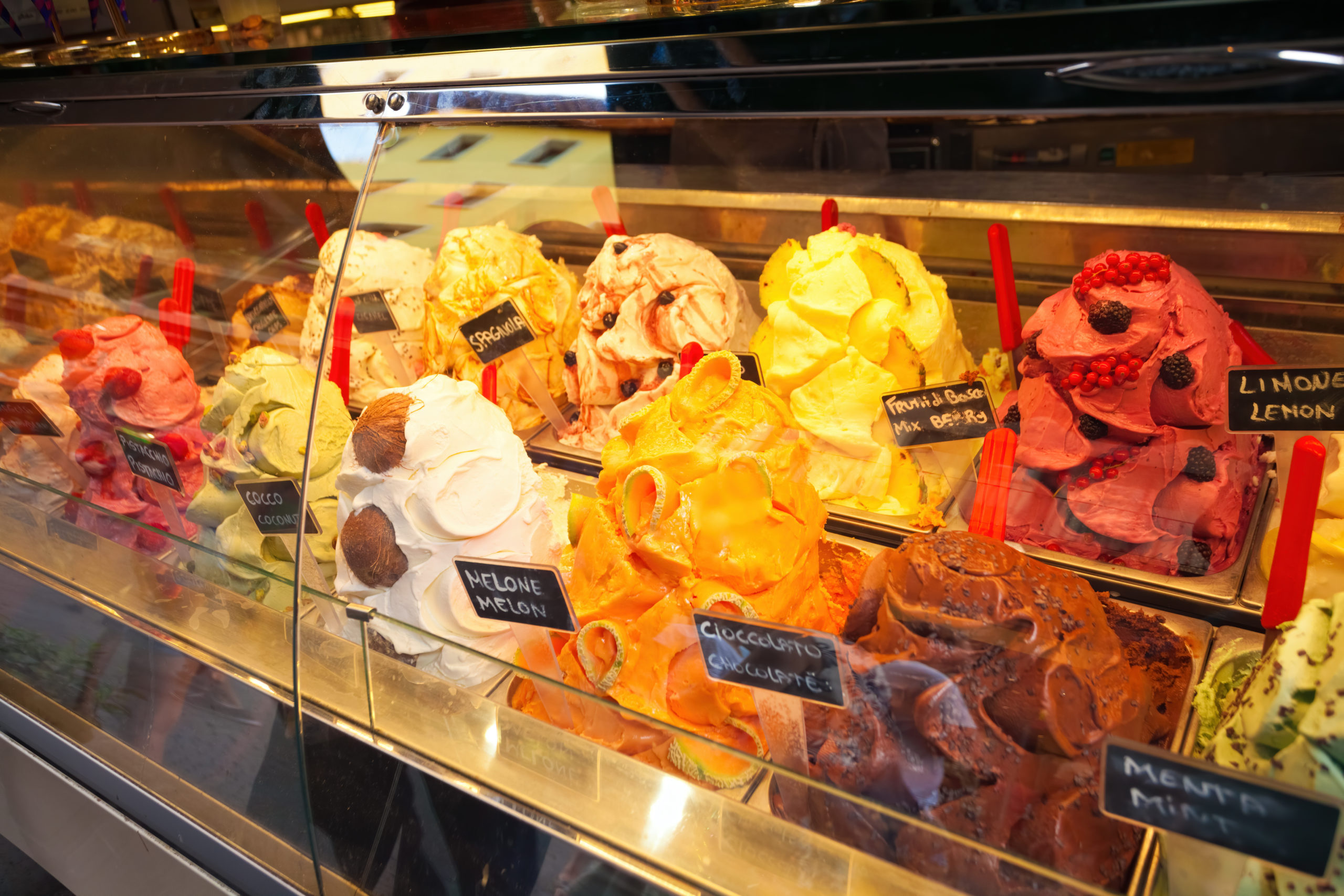 Things to Do in Florence: Gelato in Glass Freezer