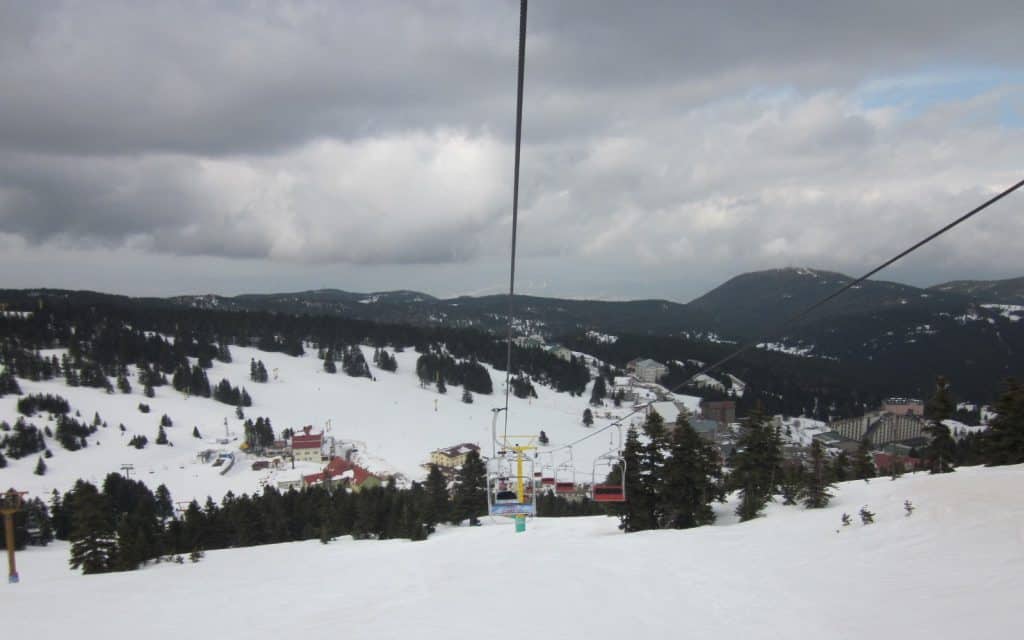 Descending from Bursa Uludag Ski Resort