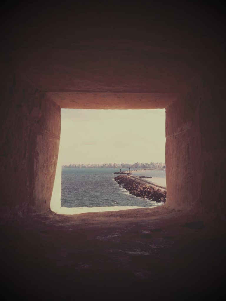 View from one of the prison rooms in the Qaitbay Fort