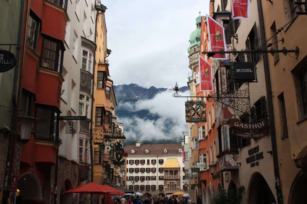 Explore Innsbruck, Austria, especially the old district- antique houses 