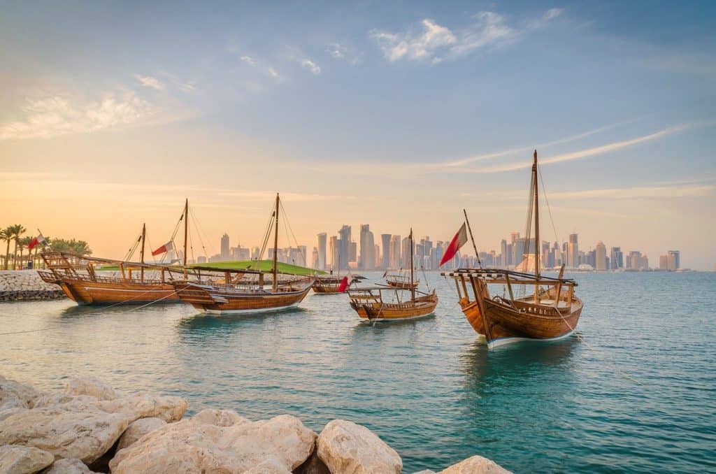 Qatar, Doha, Gulf, Water, Boats