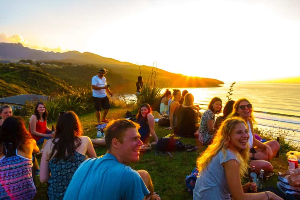 Picnic time in New Zealand, people gatherings
