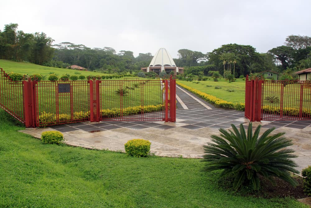 Garden and Entrance of Baha'i Temple in Samoa