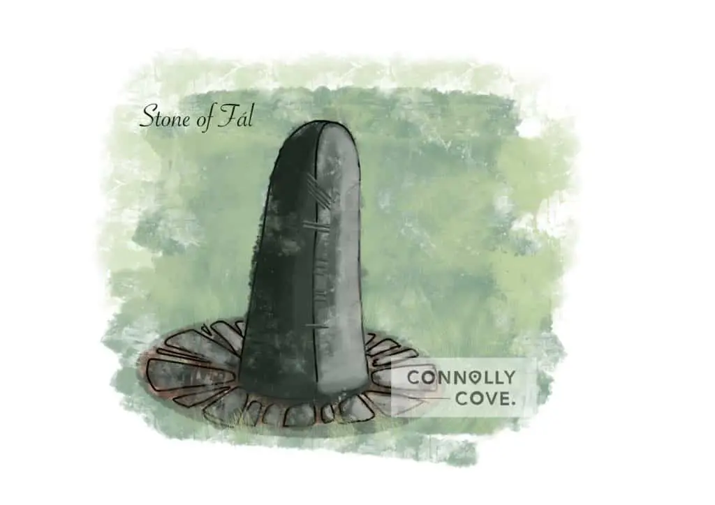 Stone of Fal Tuatha de Danann Connolly Cove 1 Irish Mythology is broken up into four cycles, to help divide the expansive mythos into distinctive periods: