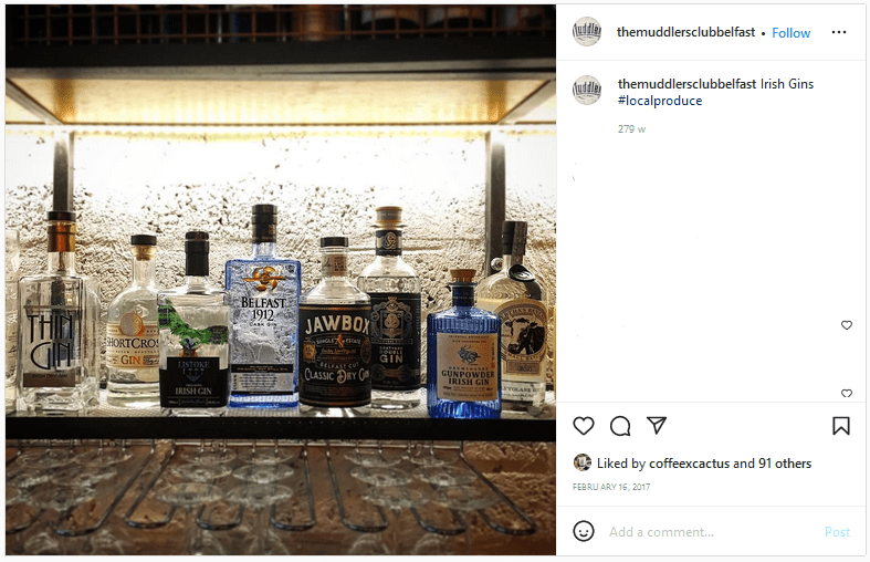 muddlers club belfasdt irish gin instagram Belfast is full of great gin and gin distitleries but what are the best gin bars in Belfast, where do you go to find the perfect serve for your gin in Belfast?