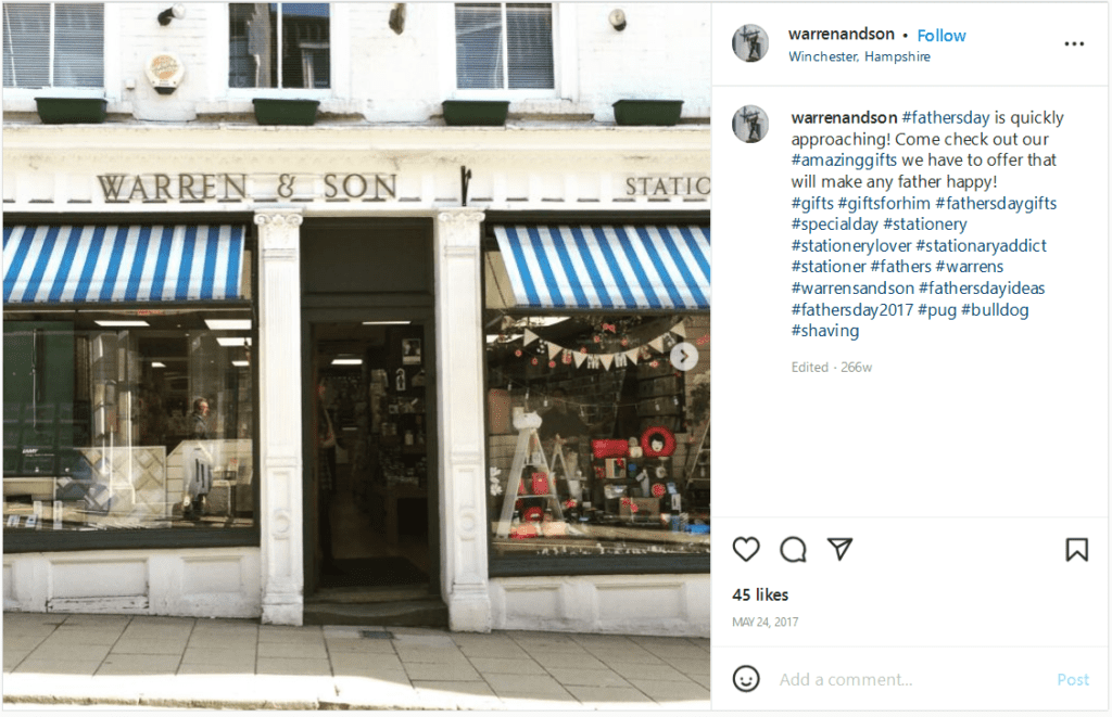 Winchester hightstreet shop- Warren & Son
