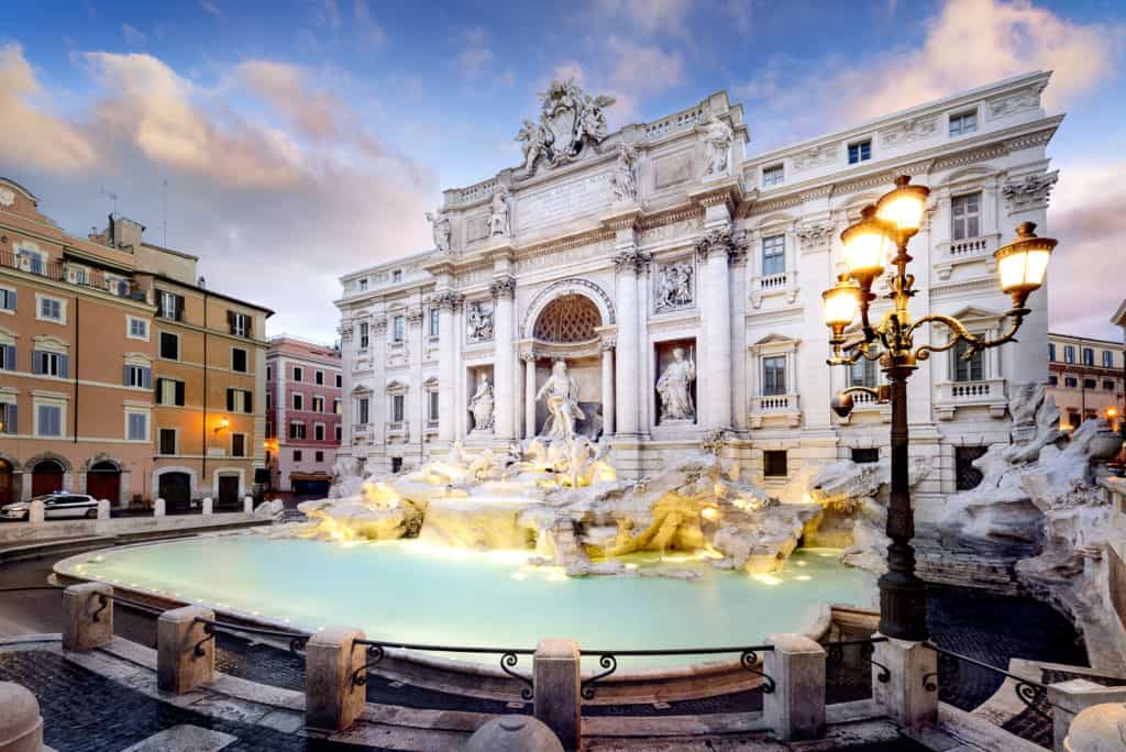 22528516 trevi fountain rome italy One of the most visited destinations around the world, Rome, Italy, is a tourist hub with its abundance of natural landscapes and beautiful churches, museums, squares and attractions.
