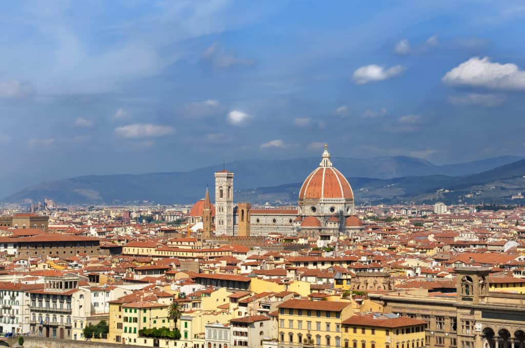 2556815 tuscan city florence view from piazzale michelangelo One of the most visited cities in Italy, Florence is famous for its history as it was once a centre of medieval European trade and finance and one of the wealthiest cities at the time. It is also considered the birthplace of the Renaissance movement, and has been called 