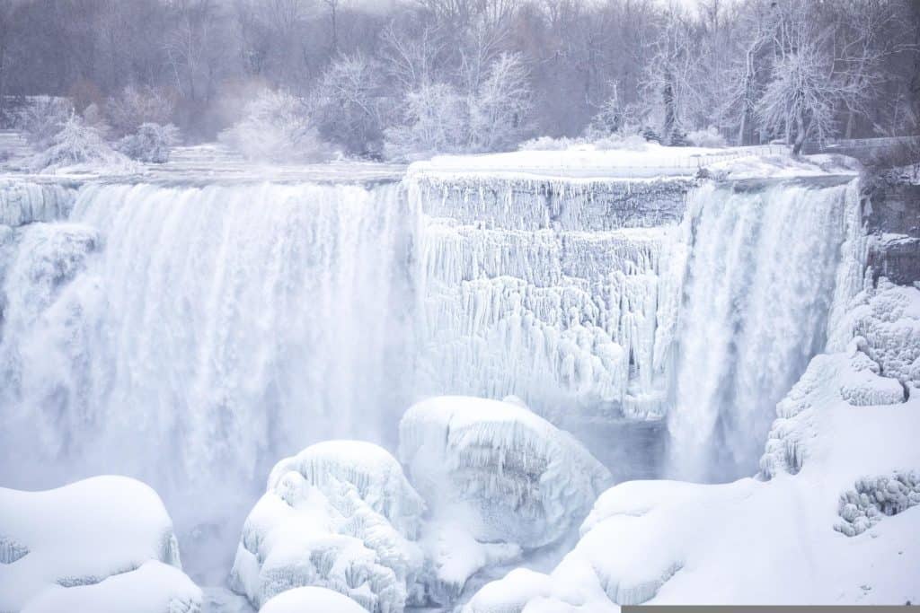 Facts about Niagara Falls - American Falls and Bridal Veil Falls in Winter
