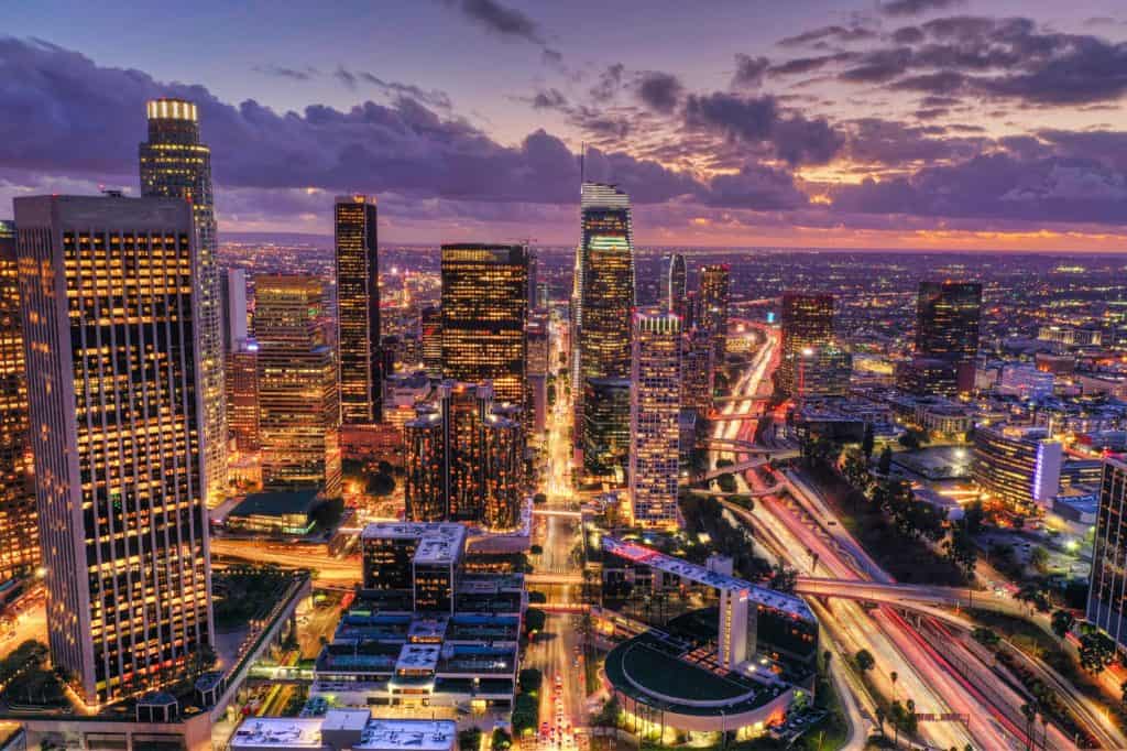 tourism statistics - Los Angeles at night
