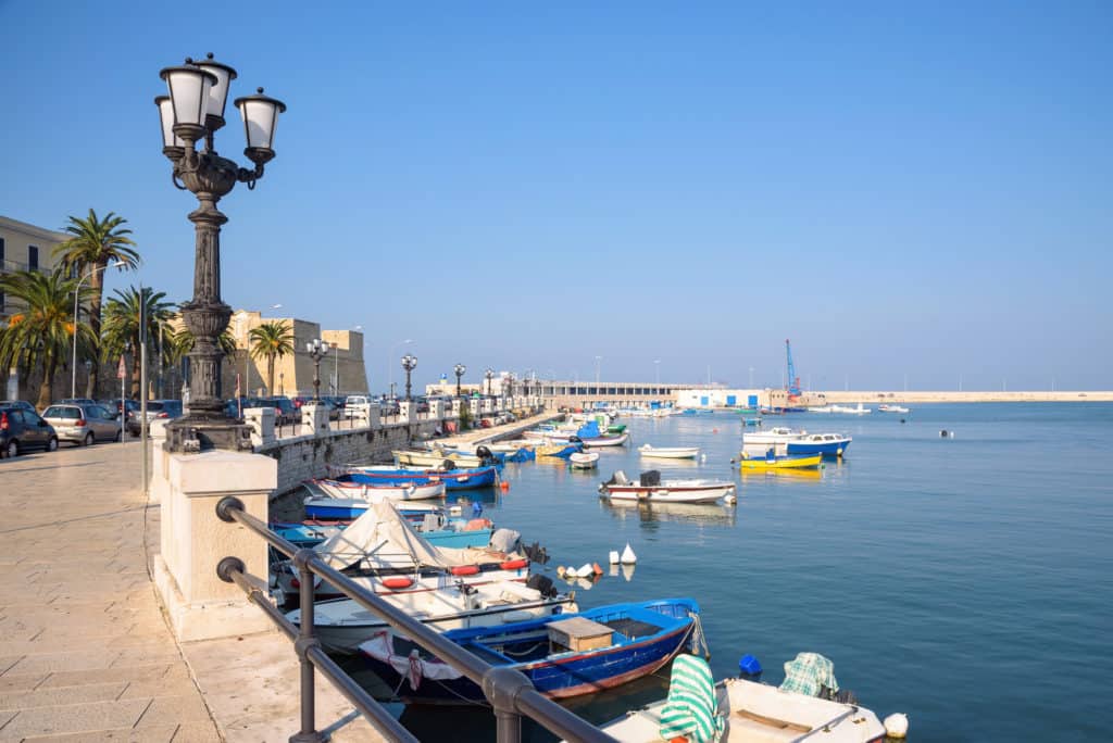 30859986 boats in the port of bari Puglia, known as Apulia in English, is the region forming the 