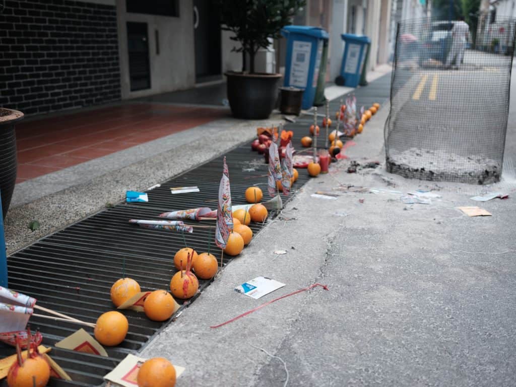 hungry ghost festival - orange offerings