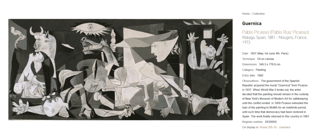 most famous paintings guernica Museums and galleries work hard to preserve masterpieces so that we can enjoy them for generations to come. So, where are the most famous paintings in the world kept? And whats the best way to plan your trip to a museum to see a famous painting? Read on to find out more about the most famous paintings in the world and where they are kept.