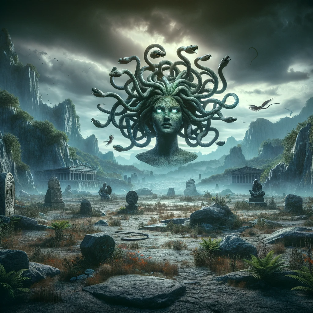 Medusa (Gorgon) - Mythical Creature  Greek Gods and Goddesses - Titans -  Heroes and Mythical Creatures