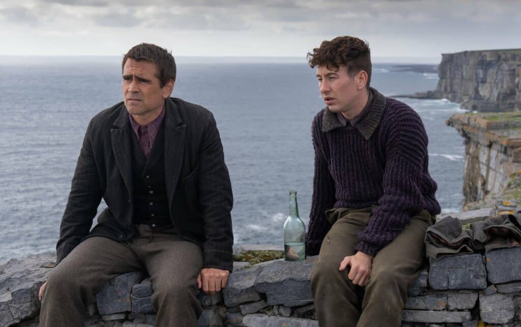Colin Farrell and Barry Keoghan in the film THE BANSHEES OF INISHERIN. Photo by Jonathan Hession. Courtesy of Searchlight Pictures. © 2022 20th Century Studios All Rights Reserved.


