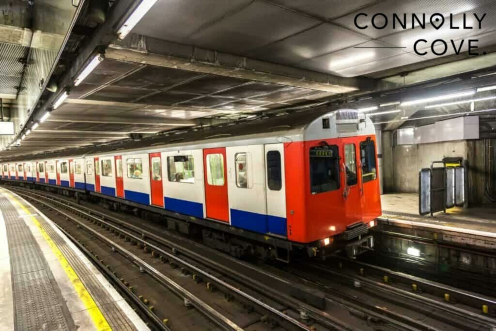 Watch your steps while boarding the UK tube.