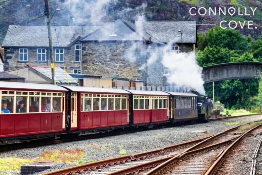 Ffestiniog Steam Railway at the railway station in Snowdonia National Park, Wales