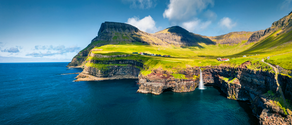 Faroe Islands-Múlafossur Waterfall