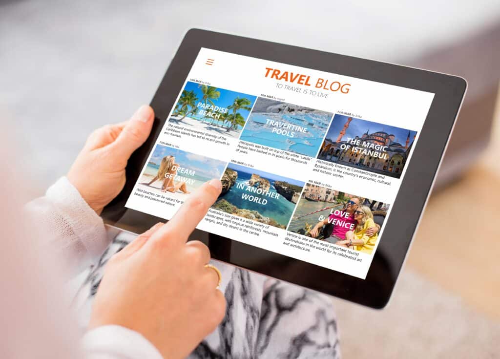 Travel Blog min Travel blogs are now trending platforms that people show great interest in. They are online journals with exciting travel stories shared publicly for everyone to see. Having a travel blog means sharing memorable pictures, meeting up with new people, sharing different cultural experiences, and visiting places you never knew existed. 