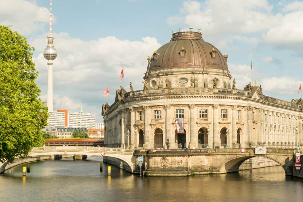 Museum Island min Berlin is located in northeastern Germany and is the capital of the country. It is the second-largest city in the European Union and it is 180 km south of the Baltic Sea. Berlin was in the past a commercial and geographical hub between East and West.