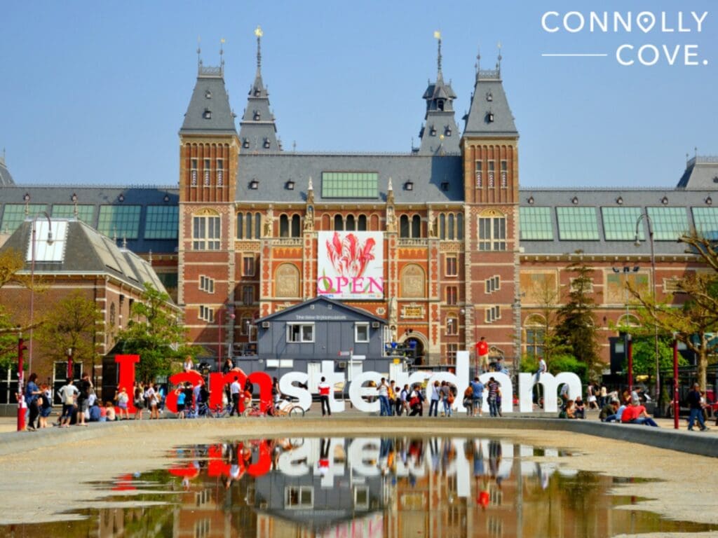 taylor swift's the eras tour Rijksmuseum with big letters in Amsterdam