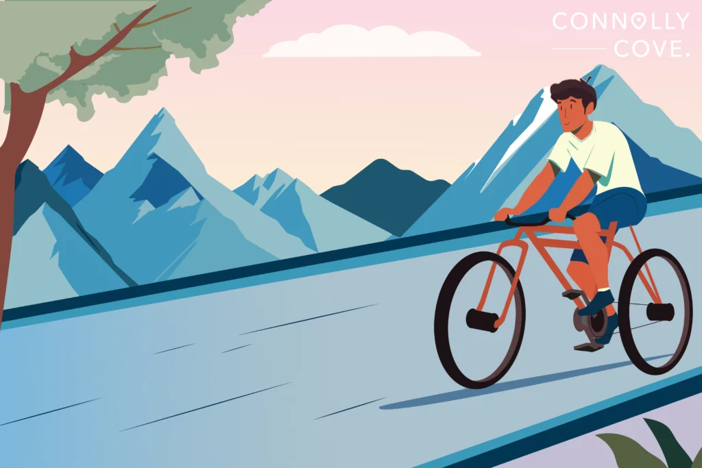 mountain biking illustration