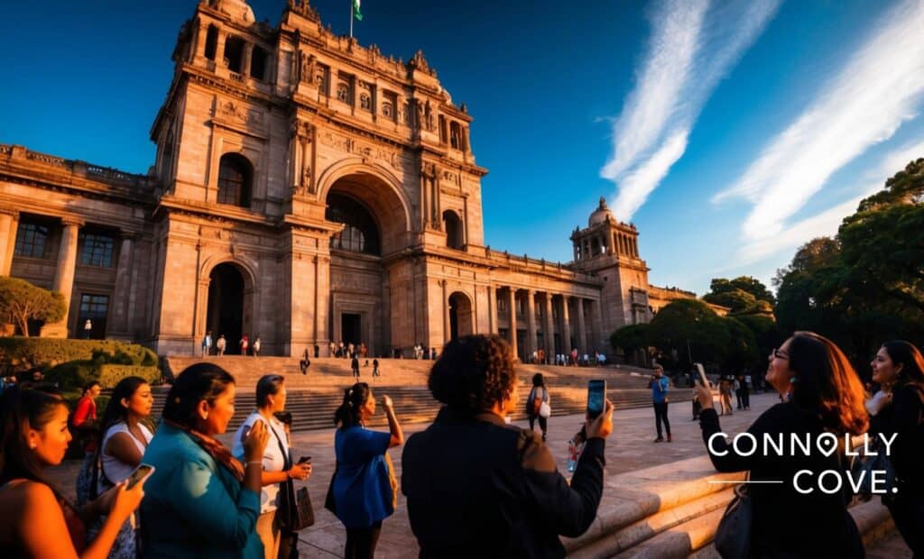 "Stunning architectural design of the Museo Nacional de Antropología in Mexico City, captured in a guide for cultural explorers."